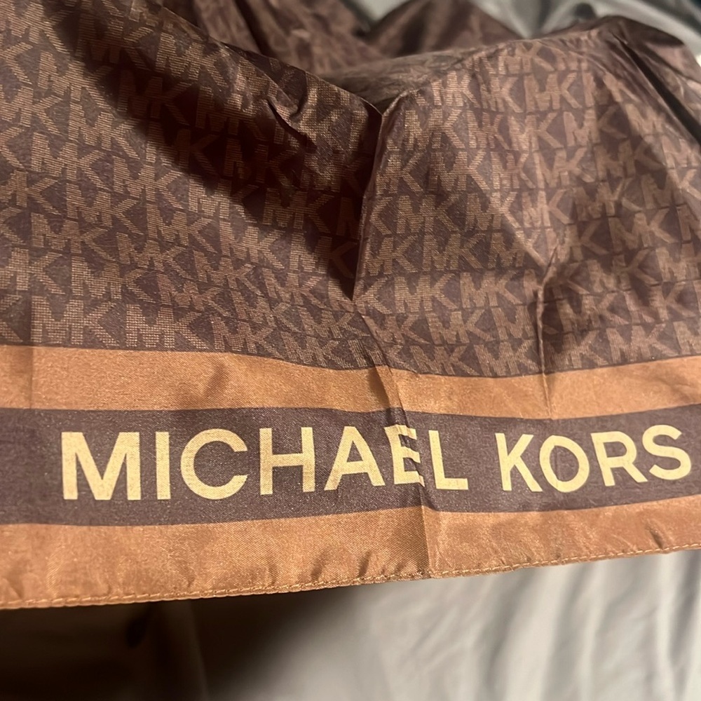 NWT Michael Kors Umbrella “MK” Logo Signature Design Brown